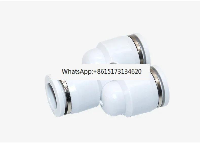 50PCS Through butt joint Two-way three-way Y-type quick plug PU trachea plastic pneumatic connector PU4/PY6/PE8/10