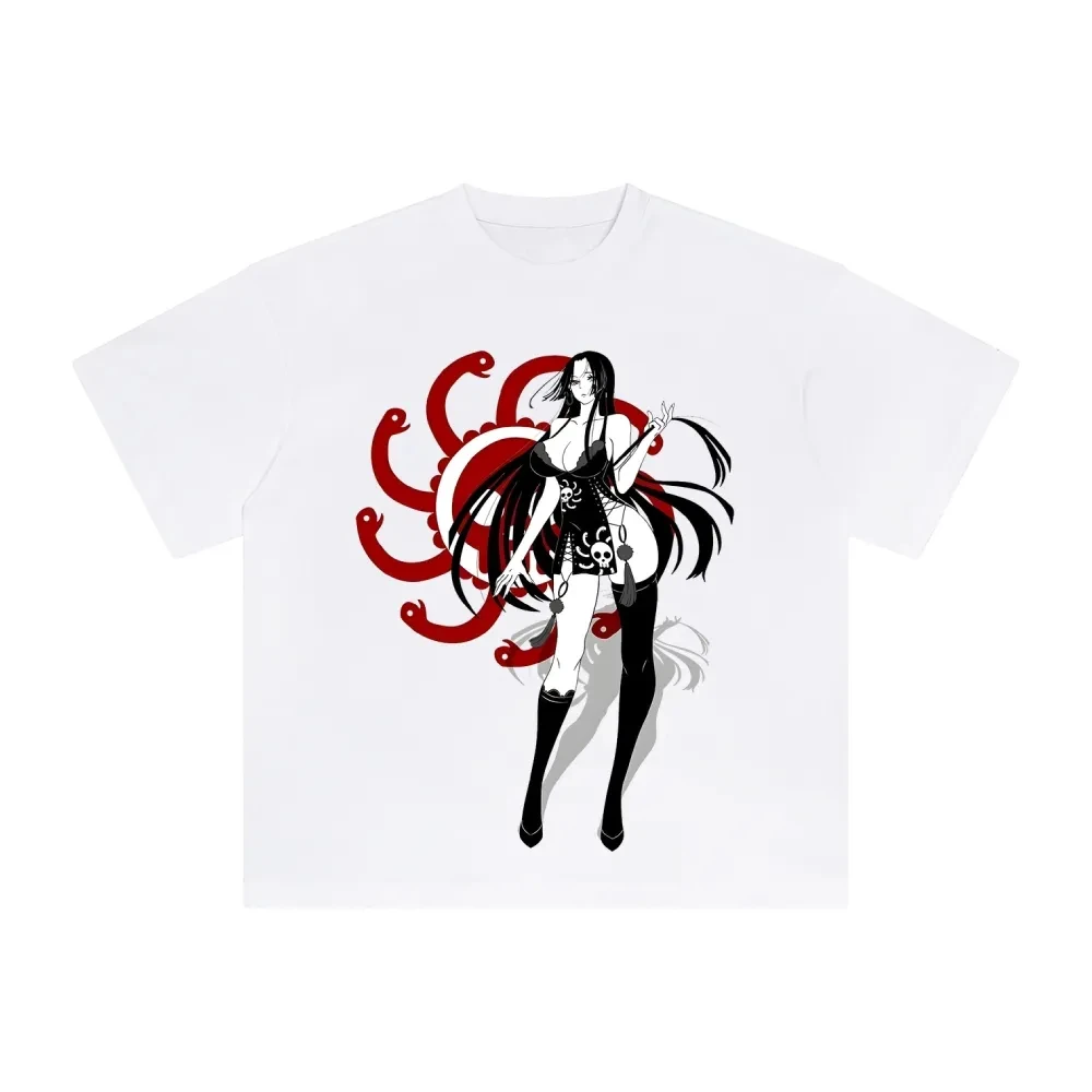 2025 One Piece Luffy Empress Printed Cotton Short-sleeved Loose Summer Breathable Sporty Round-neck T-shirts for Men and Women