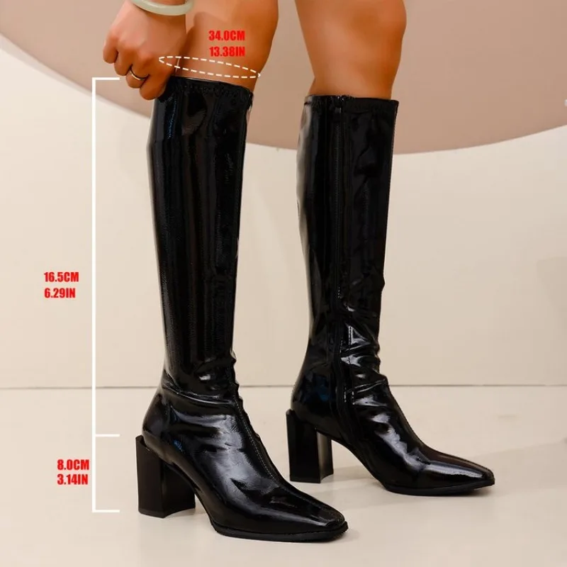 

Spring and Autumn Round Toe Sexy/comfortable Knee High Boots Fashionable New Warm Plus Size 41 Women's Casual Fashion Boots New