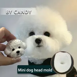 Teddy Dog Head Plaster Silicone Mold DIY Animal Head Fondant Clay Mold Pet Puppy Memorial Car Air Vent Decoration
