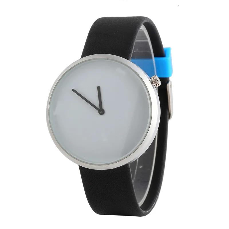 Hot fashion simple thick dial men's casual belt watch