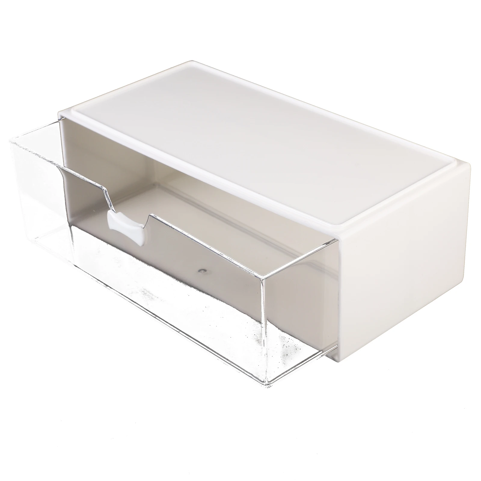 

Transparent Drawer Storage Box Clear Plastic Desk ganizer Stackable Multi Layer Dust Proof Stationery Office Case White