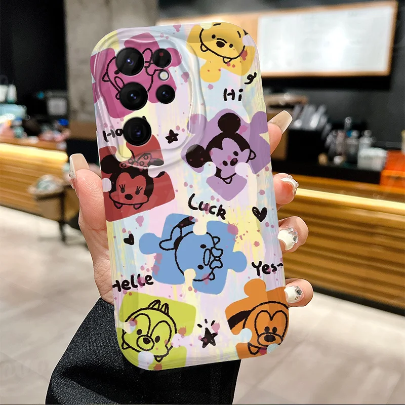 Graffiti Mickey Mouse Soft TPU Case For Samsung Galaxy S24 Ultra S23 S22 Plus S21 S20 FE A25 A55 A35 A15 A05 A05S Silicone Cover