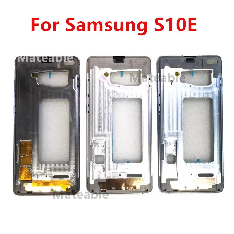 S10E Middle Frame For Samsung Galaxy S10E G970 Housing Board LCD Faceplate Bezel Replace Repair Parts + Side Buttons