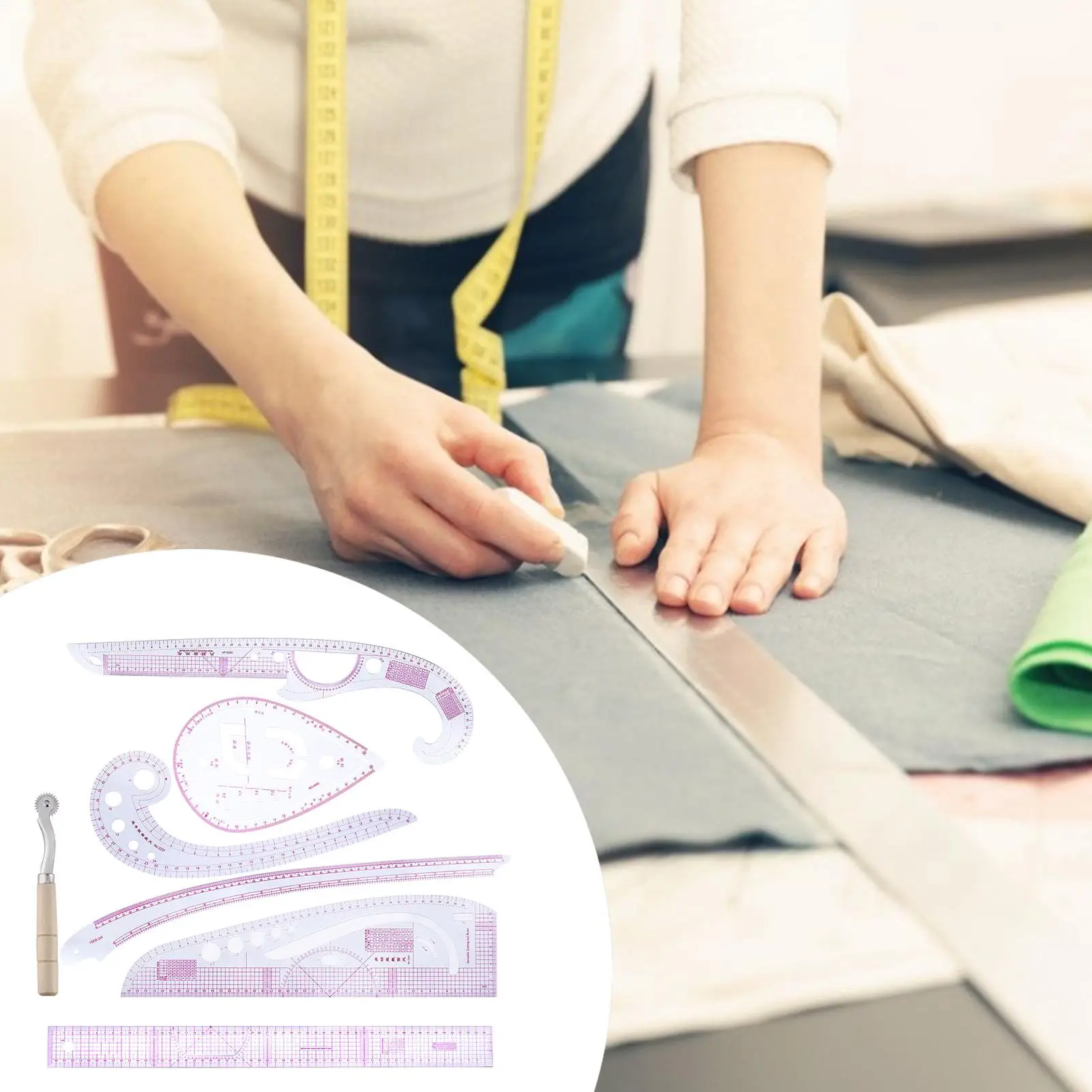 7 Piece Curve Ruler Set Flexible Tailoring Templates for Dressmaking, Pattern Drafting & DIY Sewing Projects
