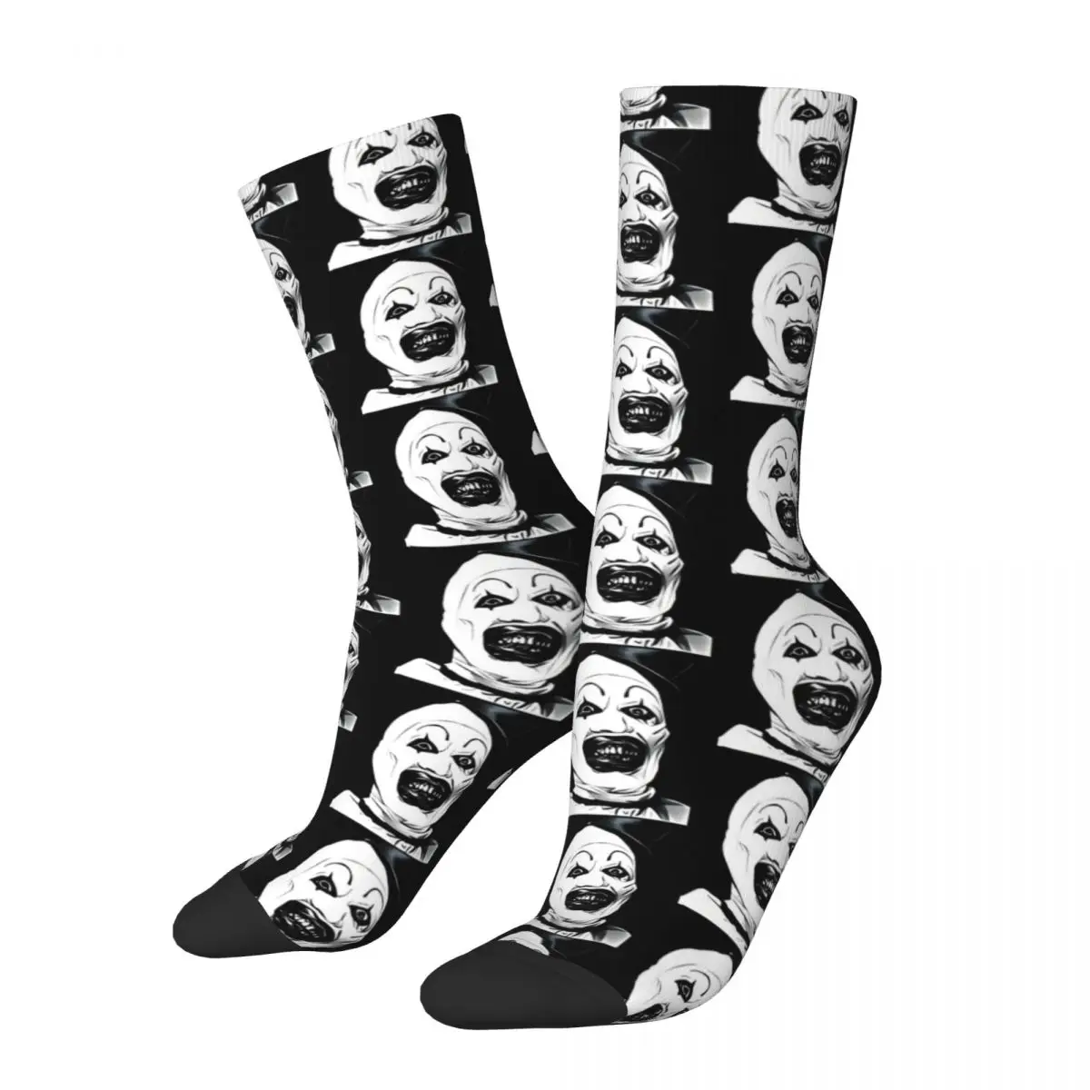 Funny Men's Socks Art The Clown Retro Terrifier Horror Films Hip Hop Casual Crew Sock Gift Pattern Printed