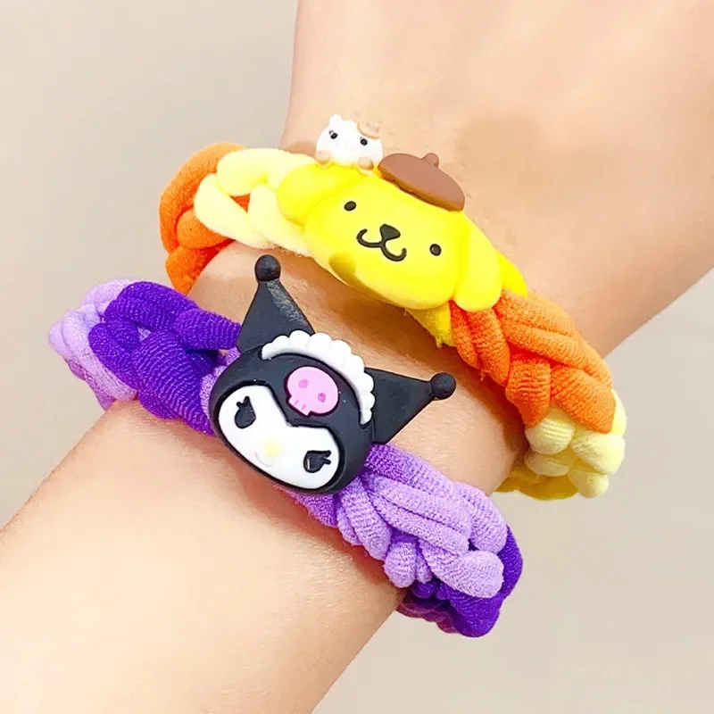 Miniso Sanrio الكرتون سوار رئيس حبل شريط مطاطي تجديل الشعر حبل الأطفال دائرة الشعر طالب زوجين اليد الملحقات