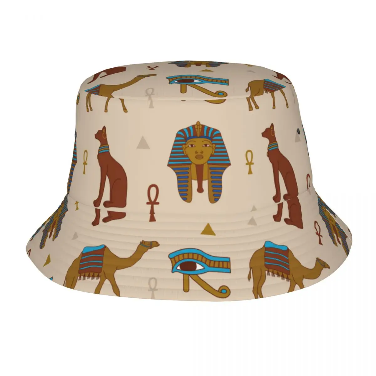 Bucket Bob Cap Hip Hop Gorros Egyptian Pattern Panama Cap Beach Sun Fishing Hat