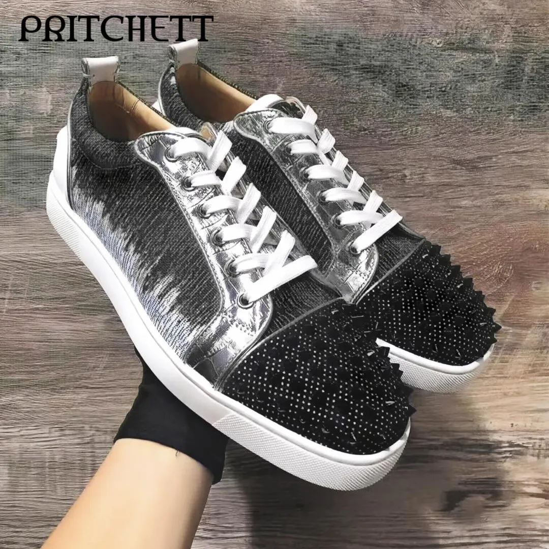 Round Toe Rivet Blue Suede Casual Shoes Colorful Pattern Lace-Up Daily Sports Shoes Comfortable Men's Shoes Women's Shoes