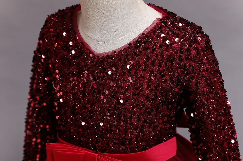 Robe longue brodée à paillettes pour enfants, reconstitution historique, fleur, princesse, vêtements élégants pour filles, fête, mariage, été, 2023