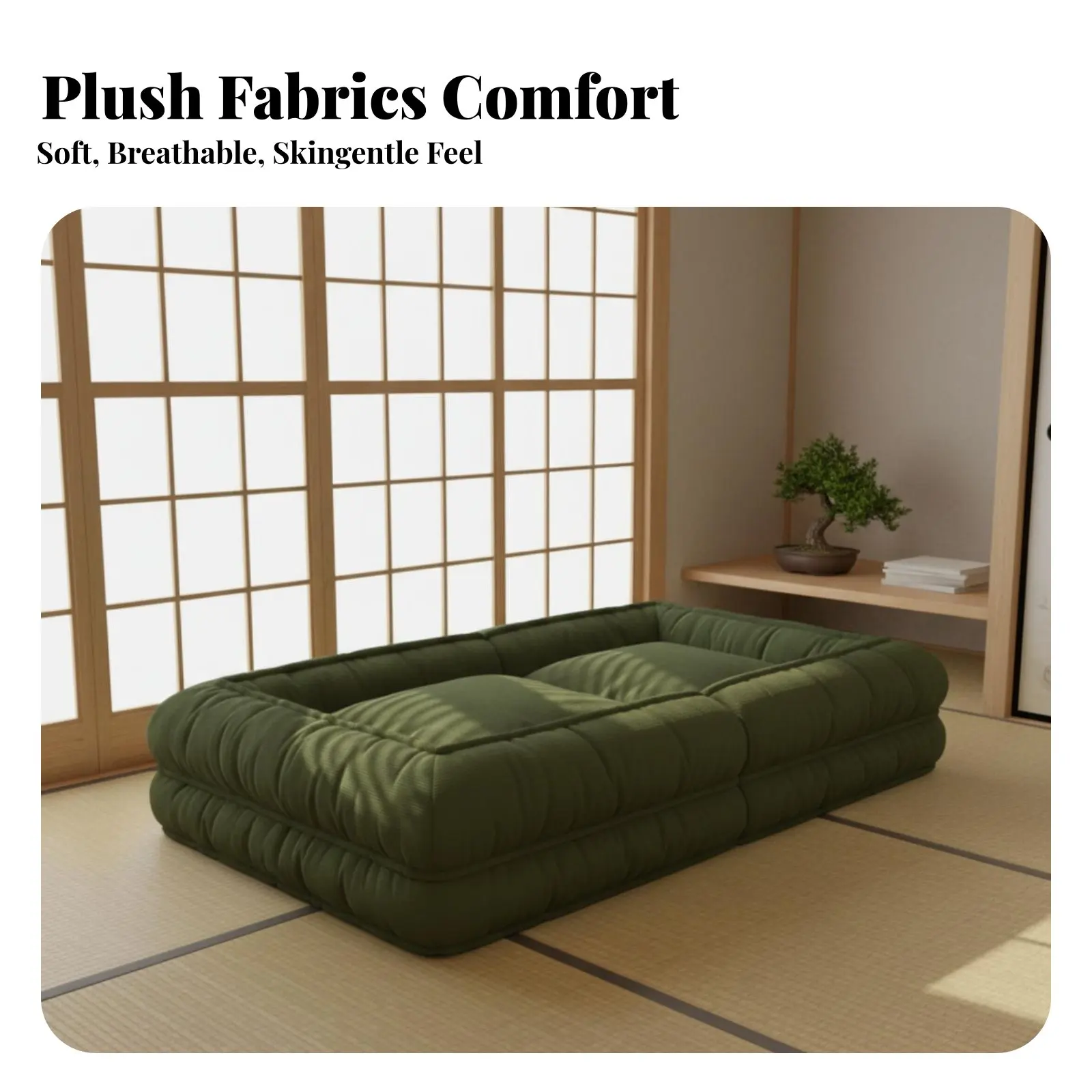 Human-Sized Pet Bed Foldable Relaxsign Tri-Fold Mattress Lounger Multi-Functional Plush Surface for Bedroom, Dorm Room