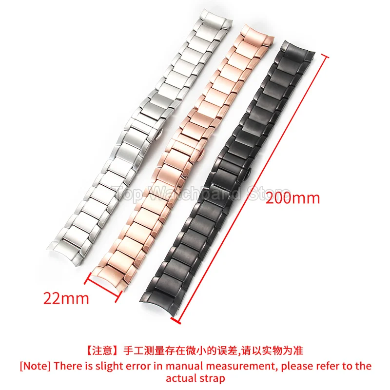 Solid Stainless Steel Watch Bracelet for Armani AR2447/2448/2434/2432/2433 Exquisite Steel Watchband with Butterfly Buckle