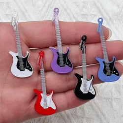 10PCS acrylic guitar pendant shiny and fashionable Kawaii pendant DIY necklace earrings bracelets keychain accessories