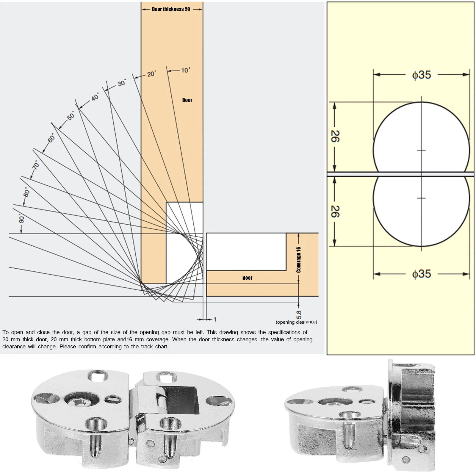 

4Pcs Flip-Up Hinges Heavy Duty Zinc Alloy 90 Degree Rotation Smooth Noise-Free Cabinet Door Hinges for Furniture Window Box