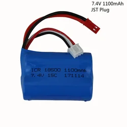 7.4 V 1100 mAH Lipo Batteria Per Il controllo Remoto elicottero JST SM Plug Li-po Battery 7.4 V 1100 mAH 15C di scarico 18500 batteria giocattolo