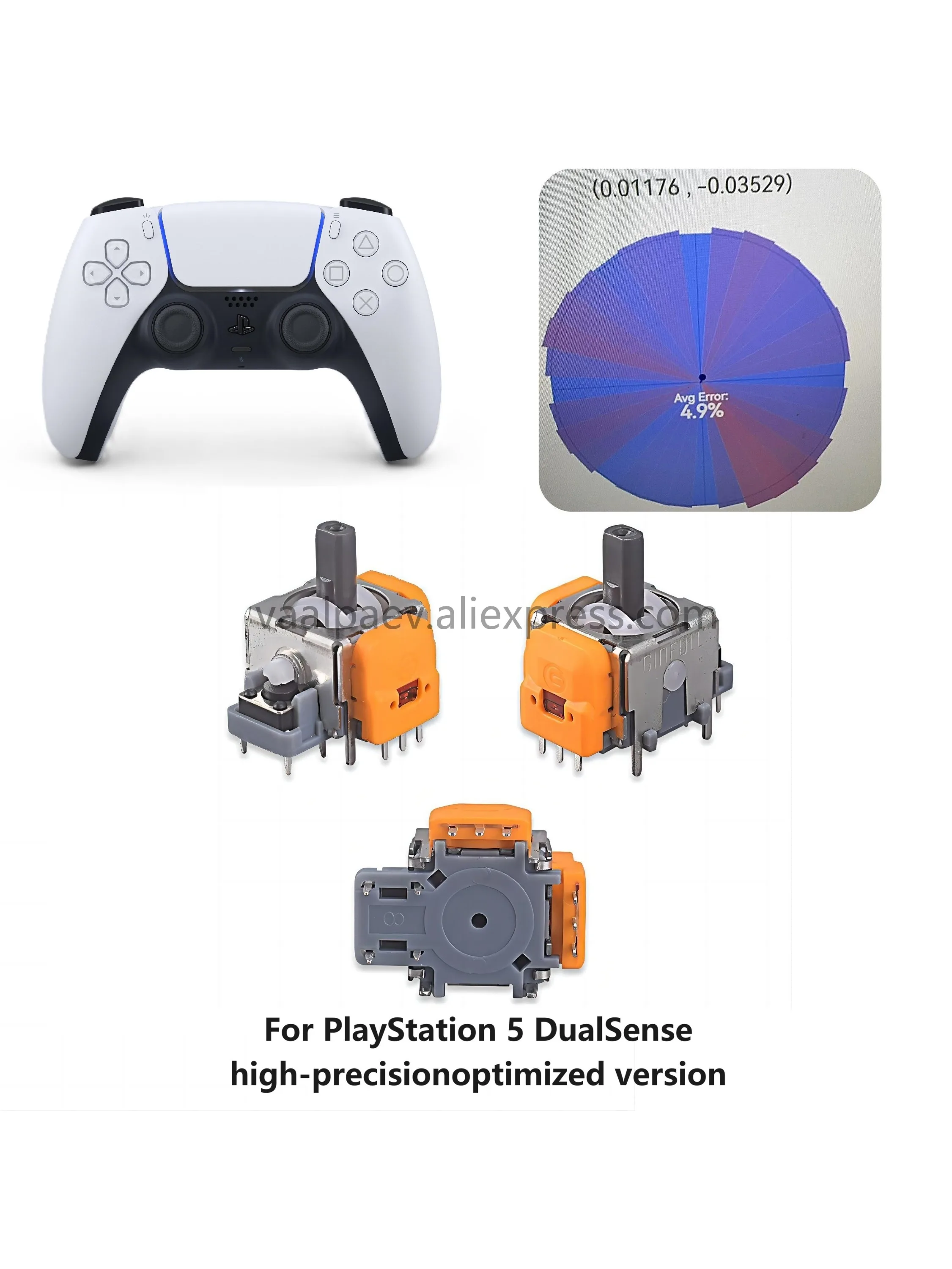 Dla PS5 Joystick analogowy z efektem Halla V5 PlayStation 5 DualSense Wysoka precyzja, zminszczona odruch, brak drgań, brak opóźnień — zdjęcie produktu 3