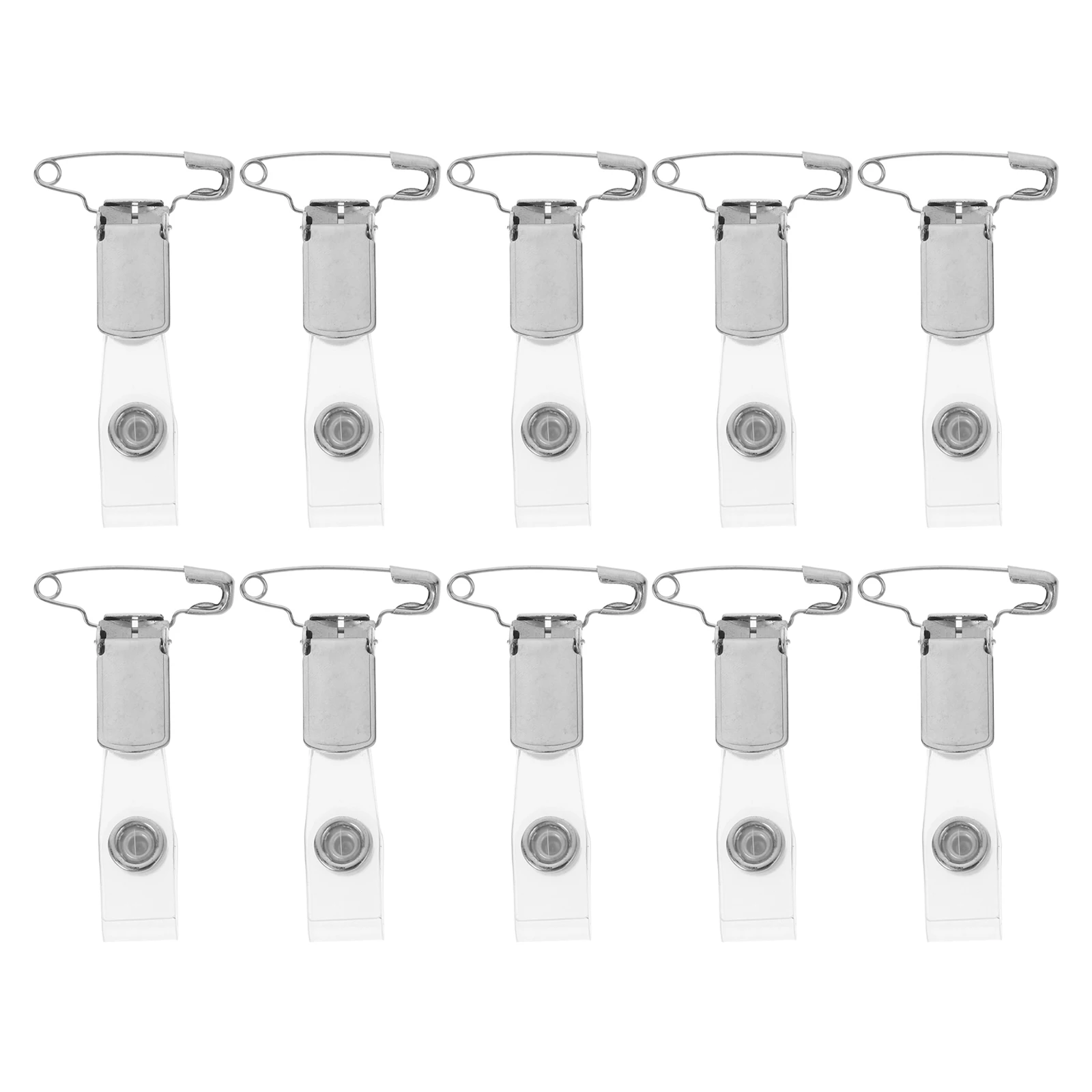 10 pezzi porta badge clip porta carte d'identità in metallo bobina clip per cordino chiave nera hardware compatto multifunzionale con impugnatura forte