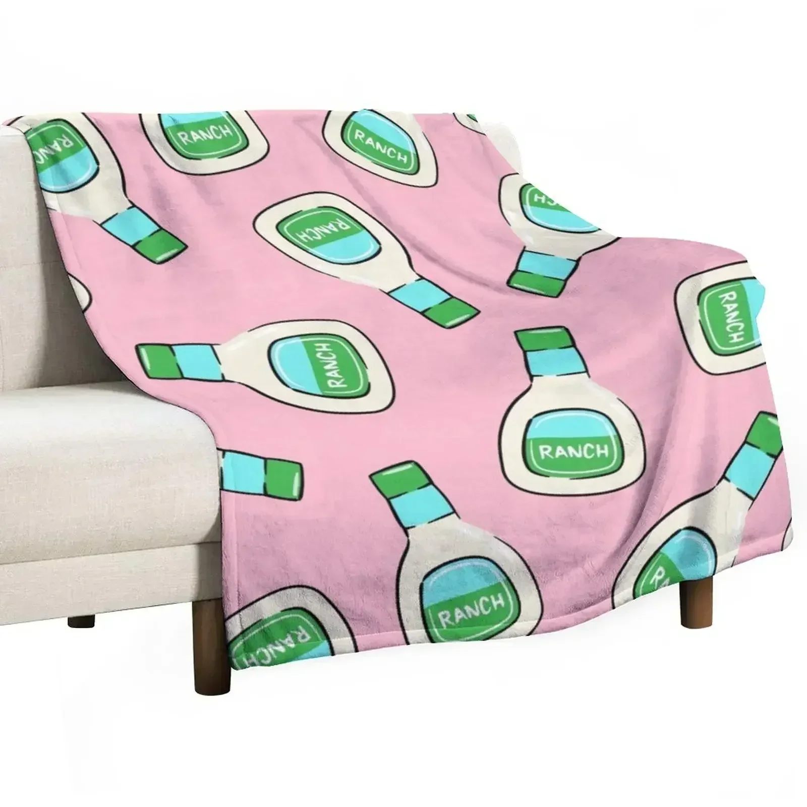 Ranch - salad dressing bottle (pink) Throw Blanket For Baby blankets and throws Bed covers Weighted Polar Quilt Blankets