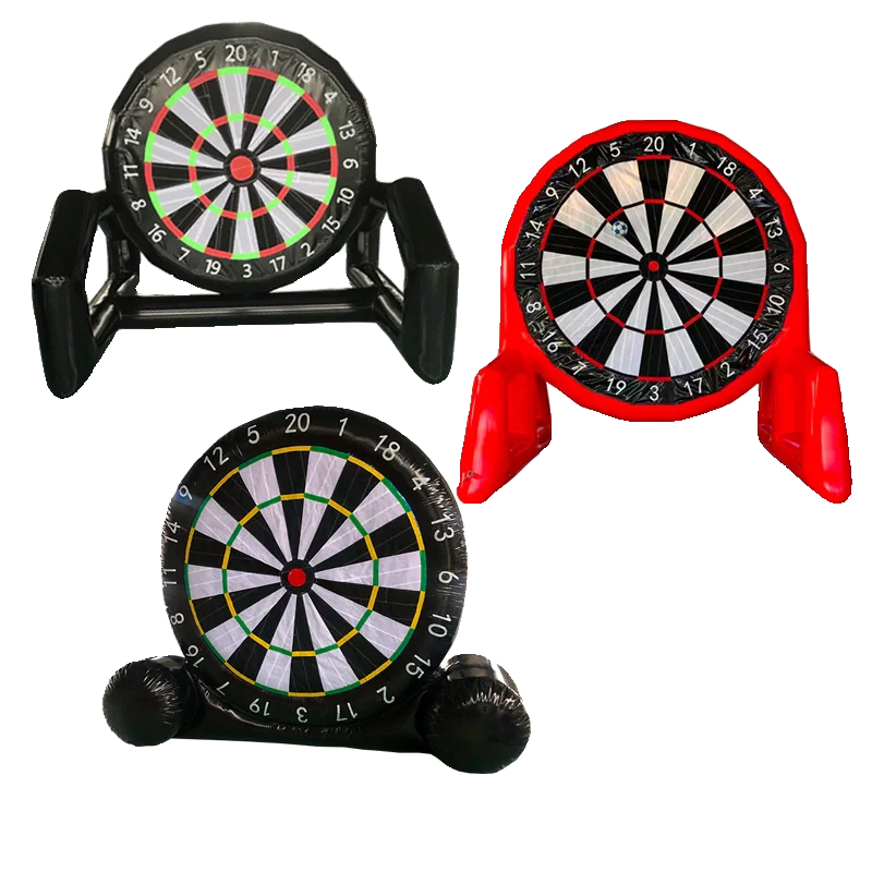High Giant Outdoor Inflatable Football Dart Board with 6 Footballs and Blower, Sticky Kickball Sports Target Game