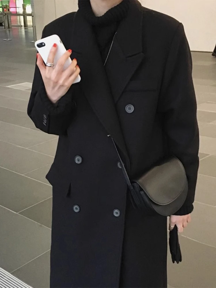 Wollen damesjas herfst winter nieuw ontwerp kleine ence Ele high-end gevoel top zoete Japanse Sle rechte buis