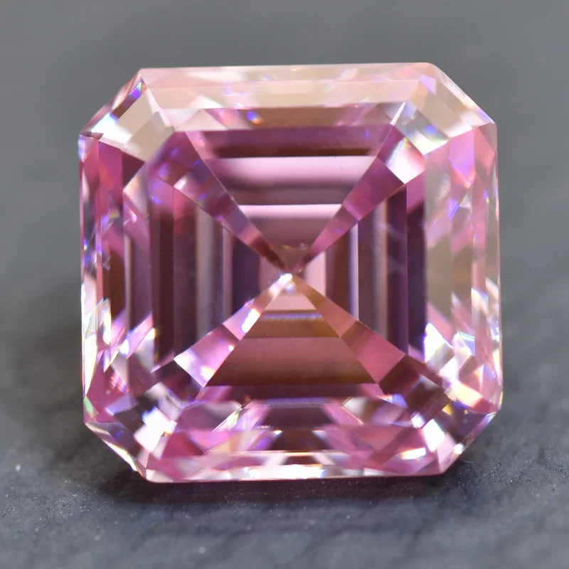 Pedra de moissanite sakura cor rosa asscher corte moissanite pedra preciosa joias avançadas testador de diamante com certificado gra