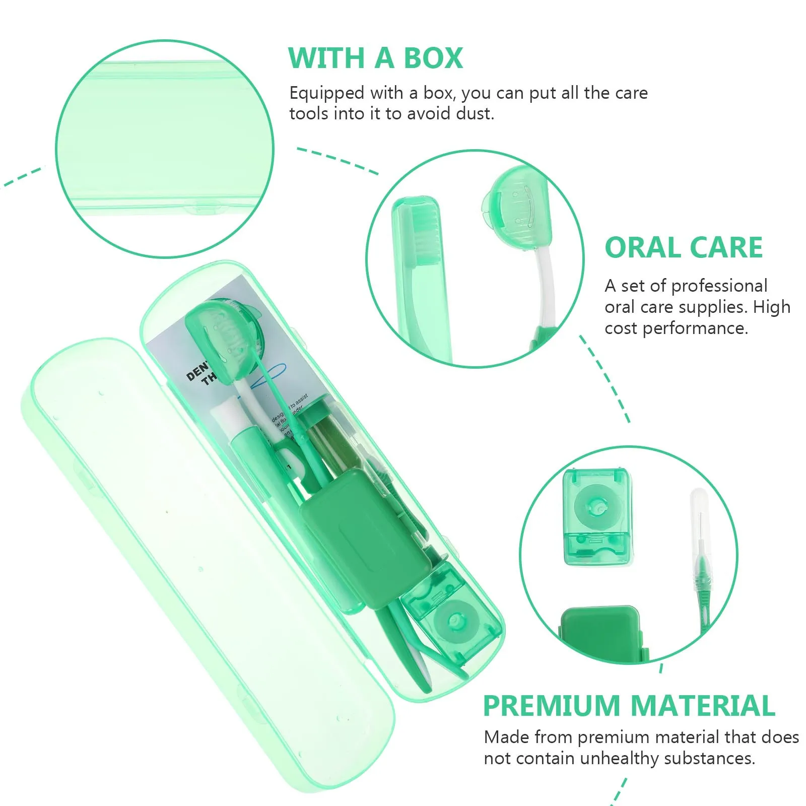 

1Set Oral Care Kit Professional Orthodontic Teeth Care Dental Floss Wax Toothbrush Set Orthodontic Teeth Slit Dental Set