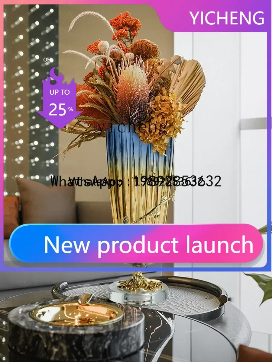 

glass vase model room coffee table dining table storage tank fruit plate combination flower ornament