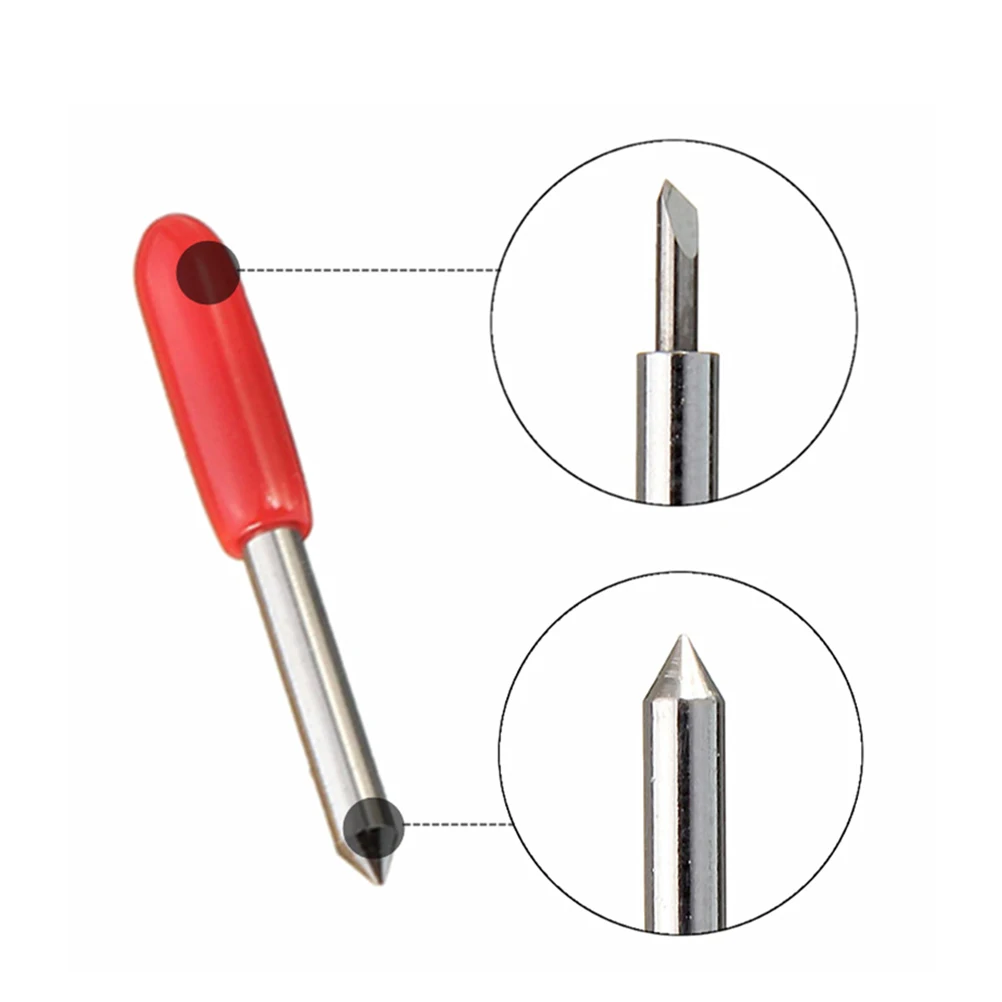 6Pcs Plotter Vinyl Cutter Blades Tungsten Steel High Precision Polishing Wood PVC Mdf Cutting Plotter Holder Sharp