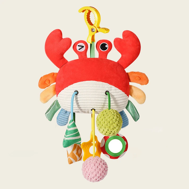 1 unidad de juguete con cordón colgante para cama de bebé, cochecito de bebé recién nacido, juguetes educativos de animales bonitos, agarre manual, juguete de peluche divertido para dormir