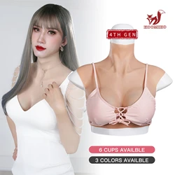 KOOMIHO Realistic Silicone Breast Forms Crossdresser A/B/C/D/E/G Cup Fake Boobs Drag Queen Shemale Transgender Cosplay 4TH GEN