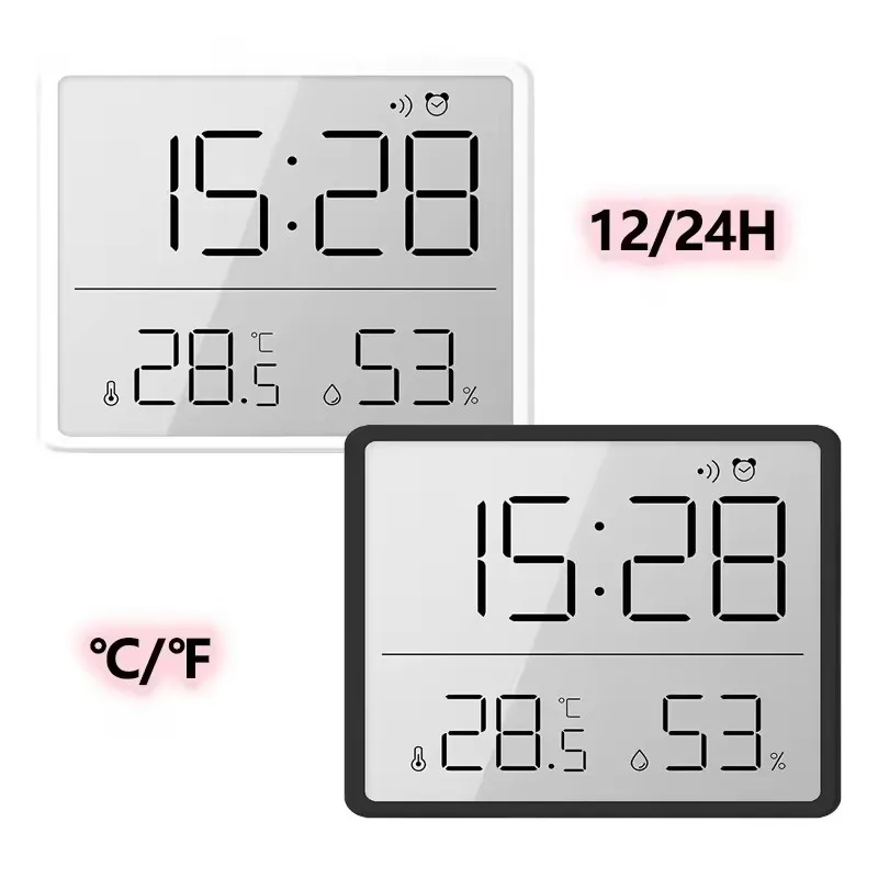 

Ultra Thin Alarm Clock LCD Large Screen Digital Temperature Hygrometer Simple Alarm Clock Magnetic Design Desk Decoration Clocks