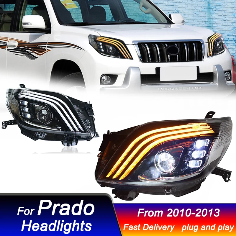 

Car Headlights For Toyota Prado 2010-2013 Maybach style full LED Head Lamp Upgrade DRL Dynamic Signal Lamp Front light Assembly