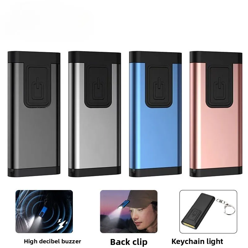 2026 Aluminum Alloy Keychain Flashlight With Buzzer Alarm Super‑Bright Waterproof Mini Portable Pocket Emergency Hand Torch