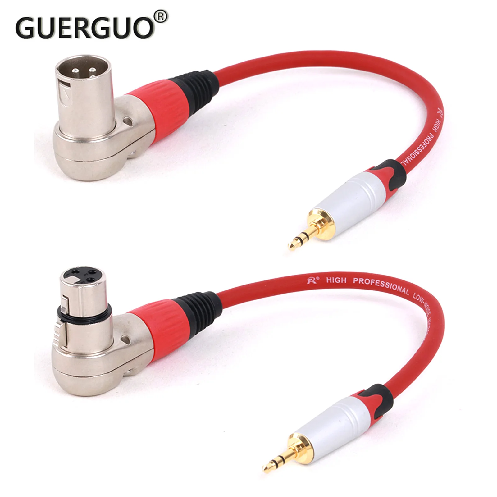 

1PCS 0.3M-15M Right Angle XLR 3Pin Male/Female Plug to 3.5mm 1/8inch Stereo TRS Male Jack Connector for Microphone Speaker