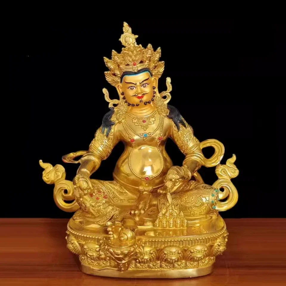 Feng Shui Pure Copper Yellow God of Wealth Statue Buddha Tools Tantric God Decor Gift