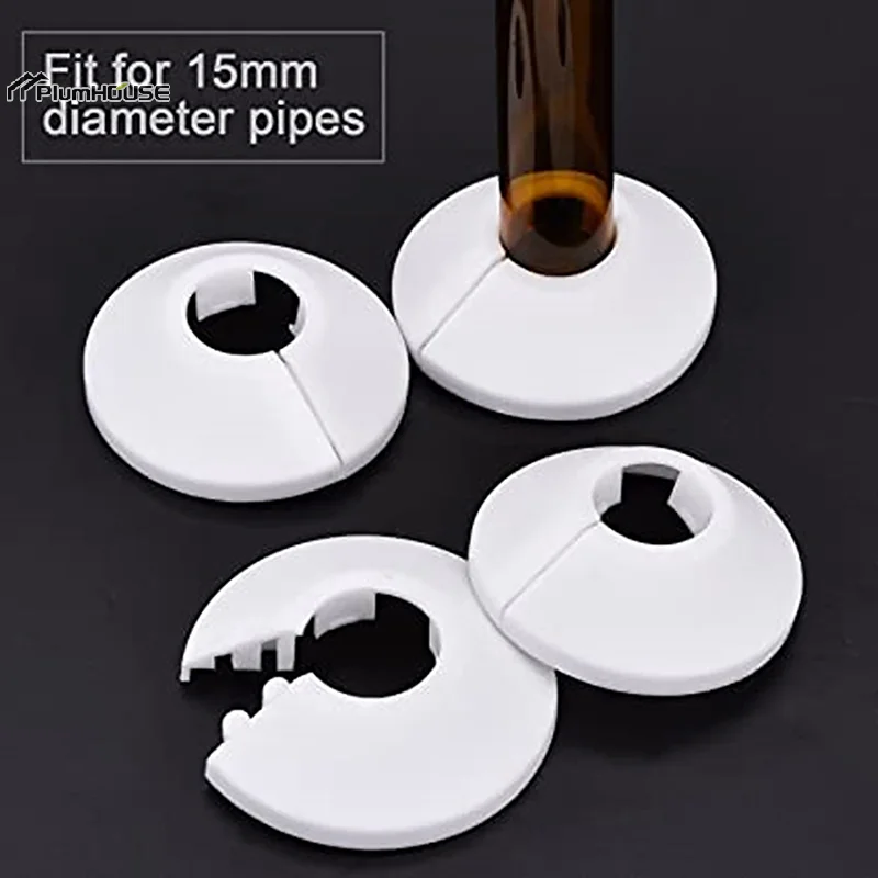 4Pcs 16mm Radiator Pipe Collars Cover Triangle Valve Plastic Decorative Cover Round Snap Type Faucet Plumbing Pipe Cover