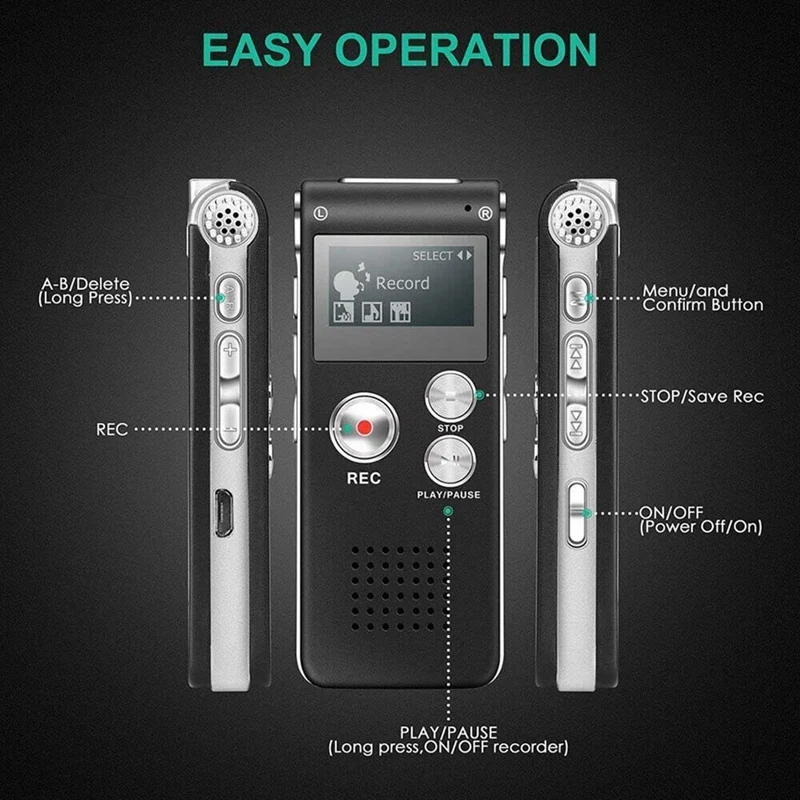 Imagem -03 - Digital Evp Voice Activated Recorder Paranormal Ghost Hunting Equipment Usb us 8gb Preto