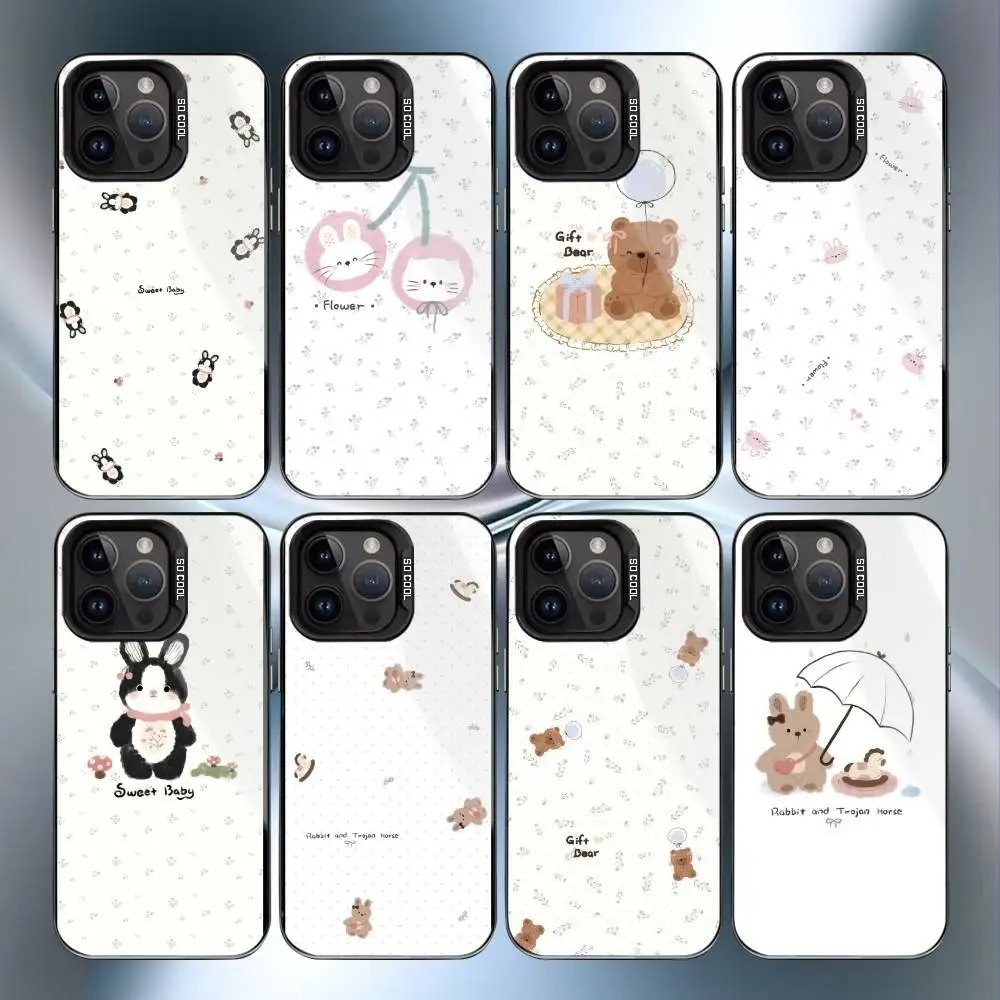 

Cute A-anmal print graphic Phone Case For iPhone17,16,15,14,13,12,11 Plus,Pro Max Black Candy Matte Shockproof Cover