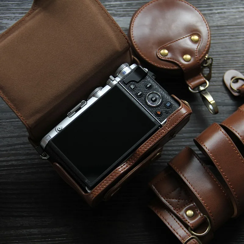 Luxury Leather Case Cover Bag For Olympus EP7 E-P7 (14-42mm Lens) Battery Openning Camera Bag