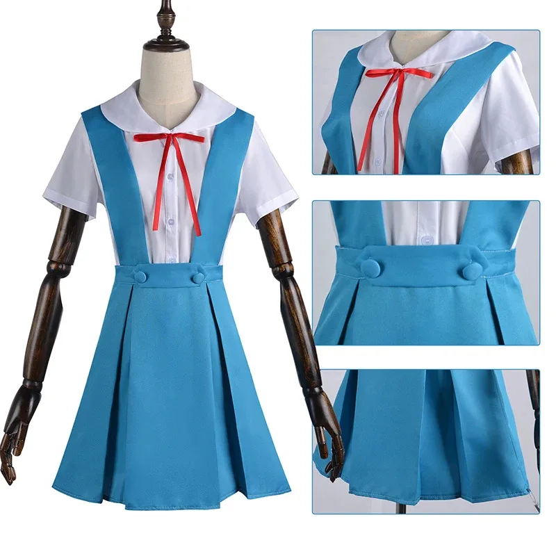 Anime New Evangelion School Uniform Asuka Langley Soryu Cosplay Rei Ayanami Costume Girl Women Dress Ladies Sexy Loli Clothing