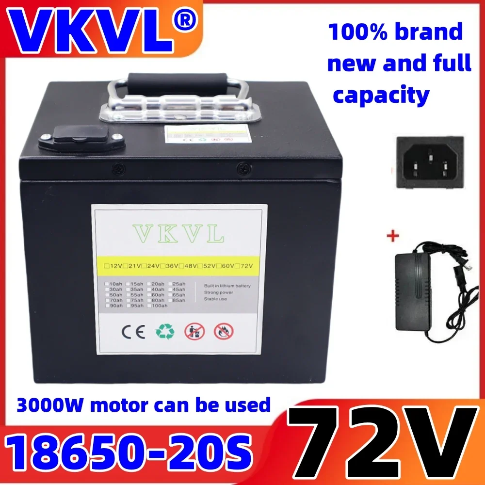 Air fast transportation New Full Capacity Power 18650 Lithium Battery 72V20ah-40ah Lithium Battery Pack Suitable for 250-2000W