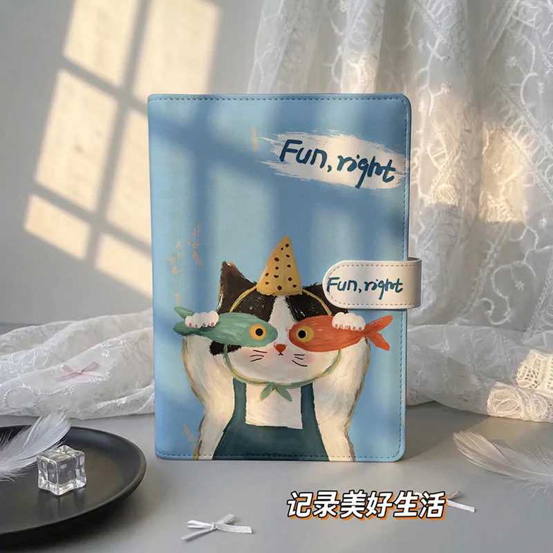 IFFVGX Kitten A5 Binder Photocard Holder Kpop Idol Photo Album PU Photocards Collect Book Cards Storage Álbum Para Fotografías