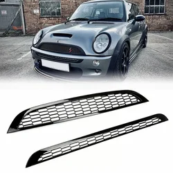 2PCS Front Upper And Lower Grills Front Bumper Hood Honeycomb Mesh Grille Guard Trim Cover Compatible With MINI COOPER R50 R52