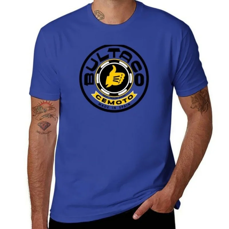 Classic Men's Summer T Shirt Bultaco Cemoto Motorcycles Print Tee Fashion Crew Neck T-shirt
