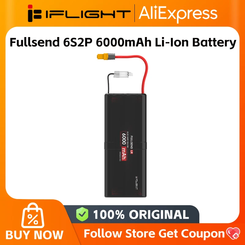 iFlight Fullsend 6S2P 6000mAh 22.2V 15C Li-Ion Battery with XT60 connector for FPV parts