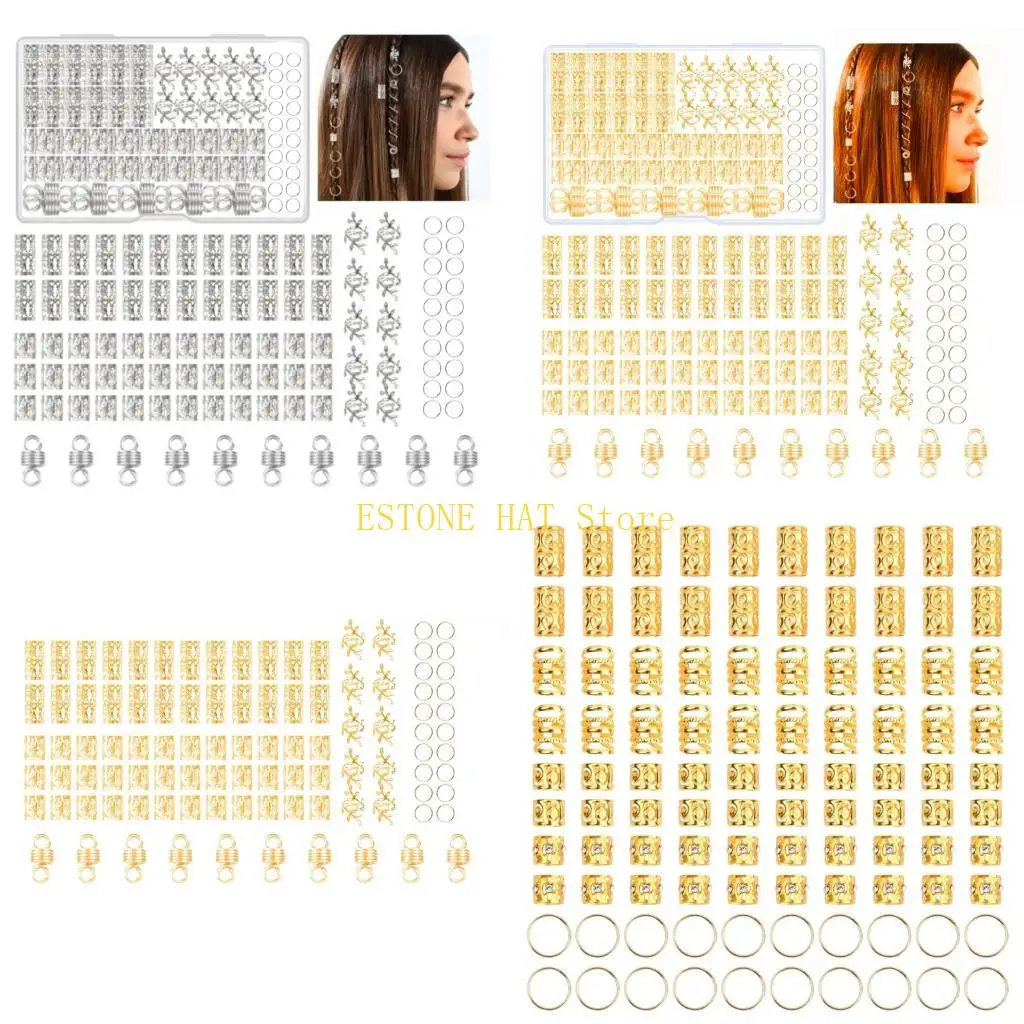 

49MF 100pcs Braid Jewelry Metal Dreadlock Beads Hair Charm For DIY Styling