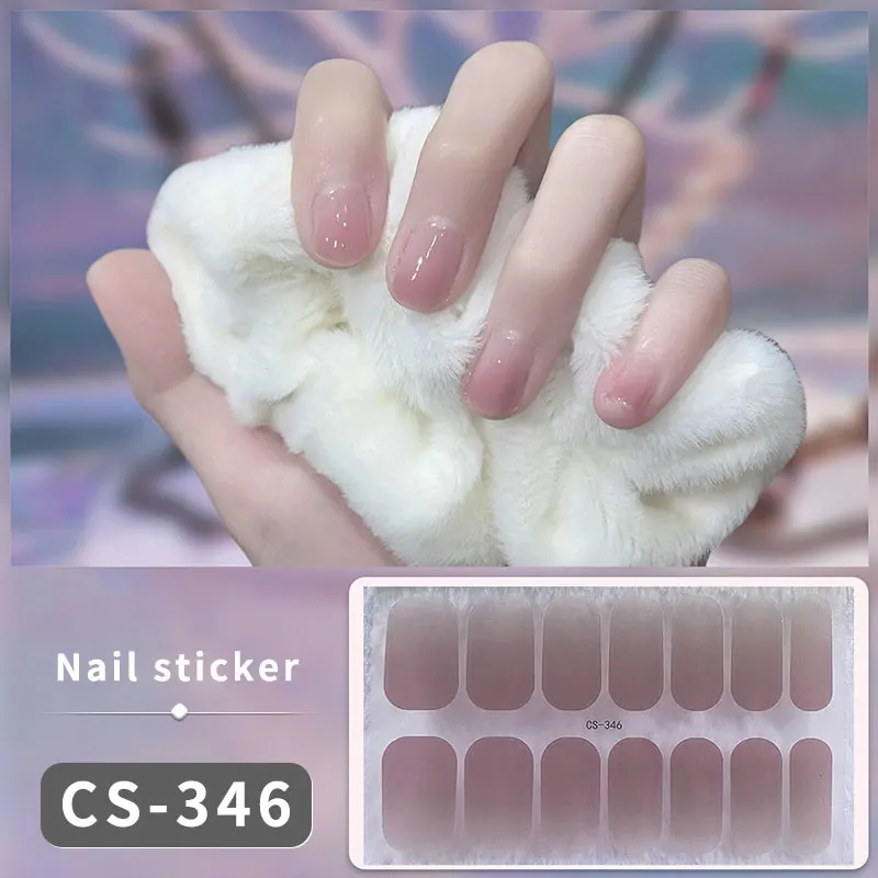 Diy Gel Nagelstickers Uitgehard-Gratis Duurzame Effen Kleur Nagelstrips Patch Schuifsticker Volledige Cover Sticker Nail Manicure Patch