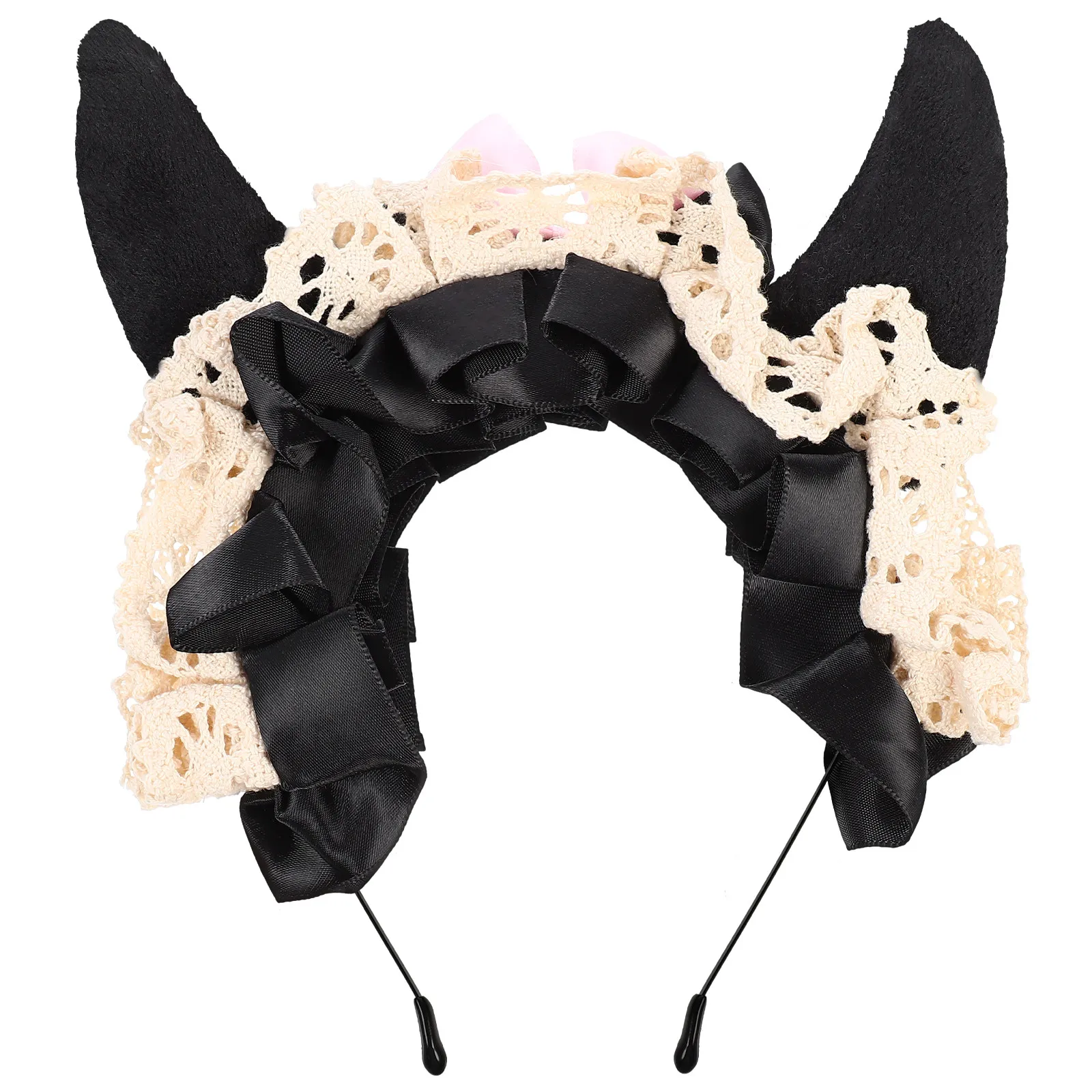 

Halloween Devil Horns Hairband Sweet Bow Lace Cosplay Party Supplies Masquerade Hair Hoop Accessories Devil Horns Headbands