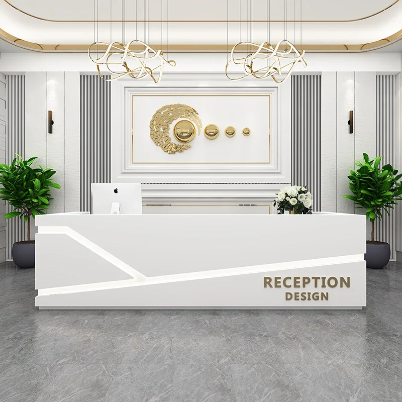 Simple modern cashier, art creative beauty salon, hotel clothing store, high-end reception desk image 2
