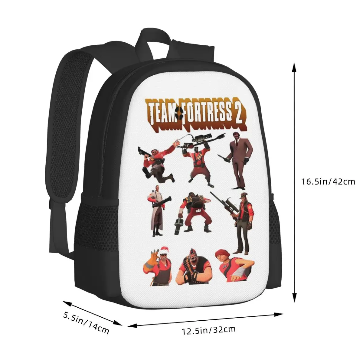 Team Fortress 2 TF2 Student Backpack School Bag Hiking Travel Daypack for Men Women Fashion Bookbag Shoulder Bags